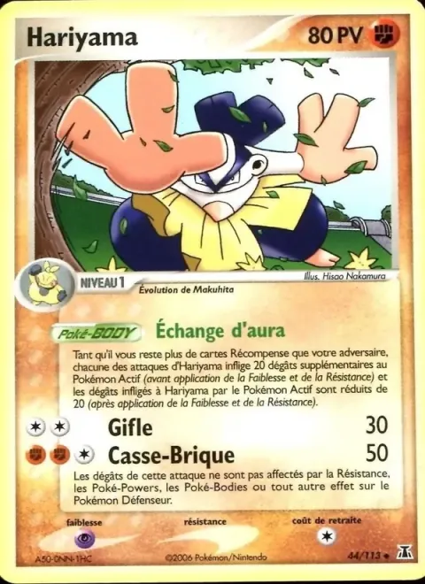 Carte Pokémon Hariyama 044/113, extension EX Espèces Delta