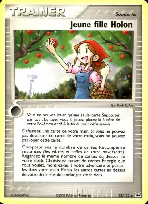 Carte Pokémon Jeune fille Holon 092/113, extension EX Espèces Delta