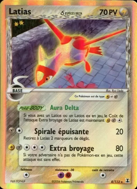 Carte Pokémon Latias δ 008/113, extension EX Espèces Delta