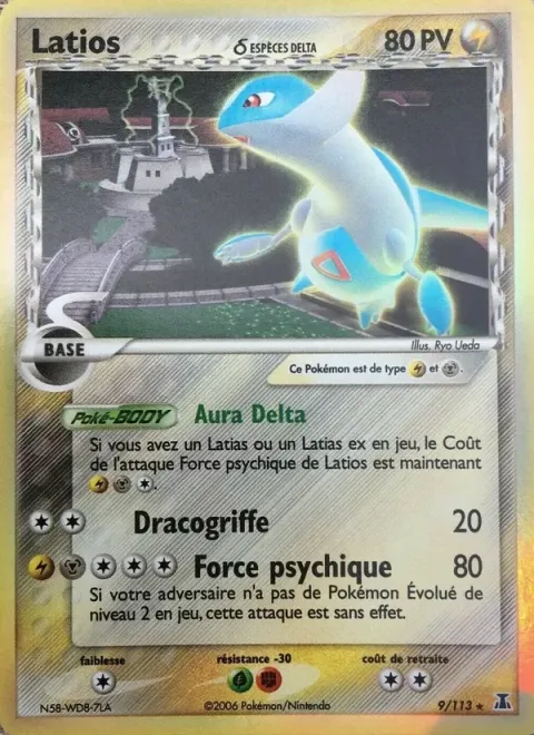 Carte Pokémon Latios δ 009/113, extension EX Espèces Delta