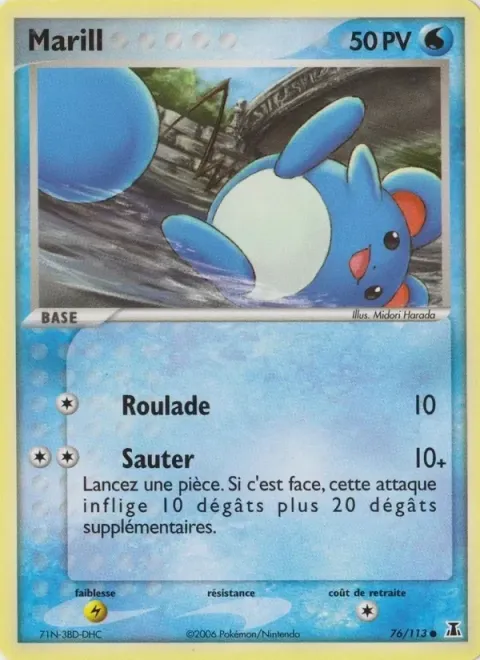 Carte Pokémon Marill 076/113, extension EX Espèces Delta