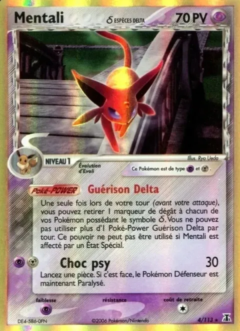 Carte Pokémon Mentali δ 004/113, extension EX Espèces Delta