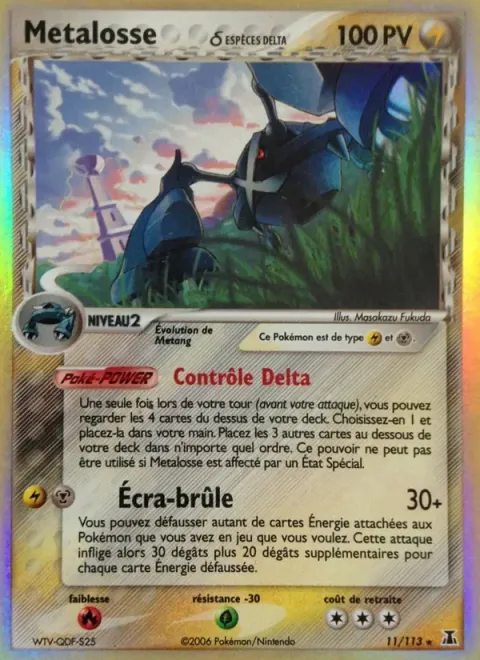Carte Pokémon Metalosse δ 011/113, extension EX Espèces Delta