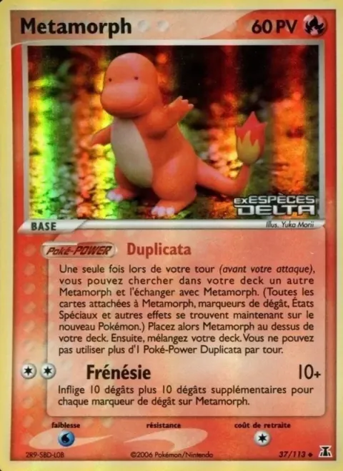 Carte Pokémon Métamorph 037/113, extension EX Espèces Delta