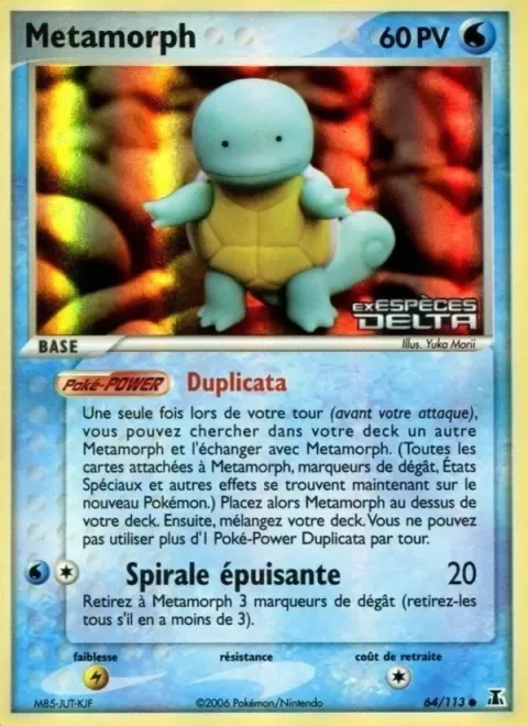 Carte Pokémon Métamorph 064/113, extension EX Espèces Delta