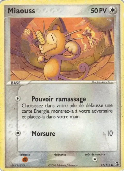 Carte Pokémon Miaouss 077/113, extension EX Espèces Delta