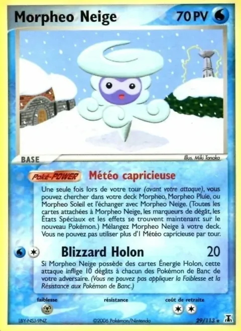 Carte Pokémon Morpheo Neige 029/113, extension EX Espèces Delta