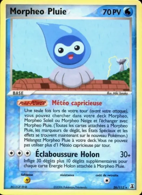 Carte Pokémon Morpheo Pluie 026/113, extension EX Espèces Delta