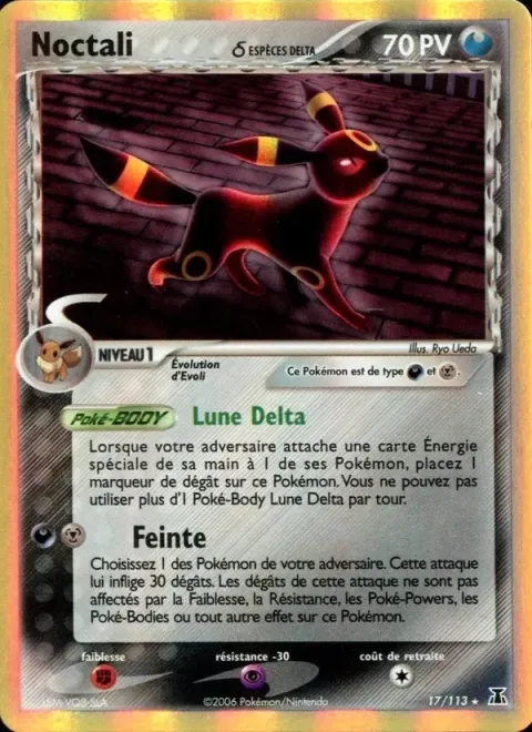 Carte Pokémon Noctali δ 017/113, extension EX Espèces Delta