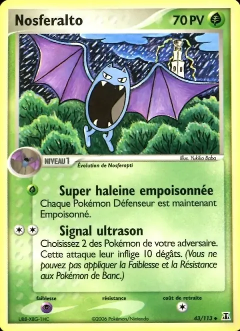 Carte Pokémon Nosferalto 043/113, extension EX Espèces Delta