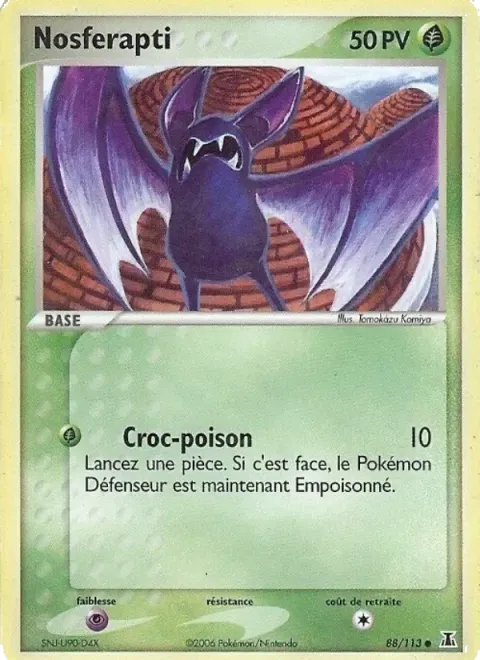 Carte Pokémon Nosferapti 088/113, extension EX Espèces Delta