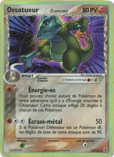 Carte Pokémon Ossatueur δ 010/113, extension EX Espèces Delta