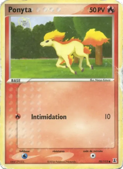 Carte Pokémon Ponyta 078/113, extension EX Espèces Delta