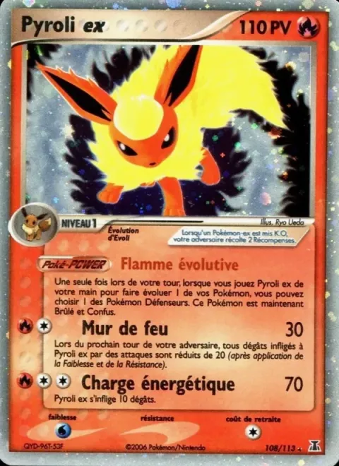 Carte Pokémon Pyroli ex 108/113, extension EX Espèces Delta