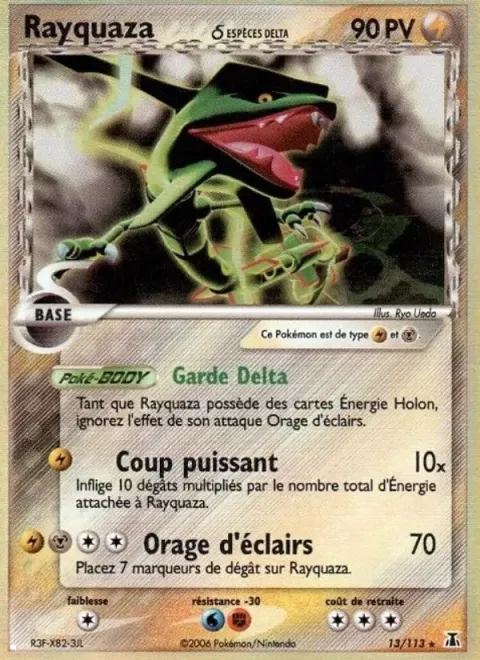 Carte Pokémon Rayquaza δ 013/113, extension EX Espèces Delta