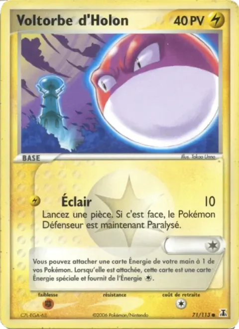 Carte Pokémon Voltorbe d’Holon 071/113, extension EX Espèces Delta
