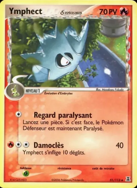 Carte Pokémon Ymphect δ 051/113, extension EX Espèces Delta