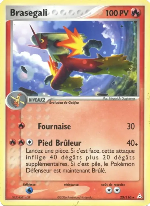 Carte Pokémon Braségali 020/110, extension EX Fantômes Holon