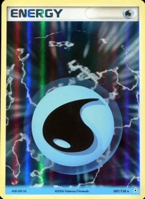 Carte Pokémon Énergie Eau 107/110, extension EX Fantômes Holon