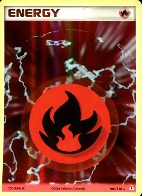 Carte Pokémon Énergie Feu 106/110, extension EX Fantômes Holon