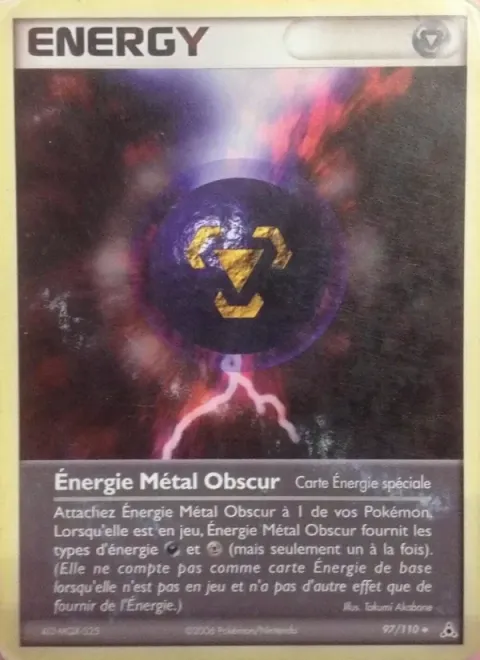 Carte Pokémon Énergie Métal Obscur 097/110, extension EX Fantômes Holon