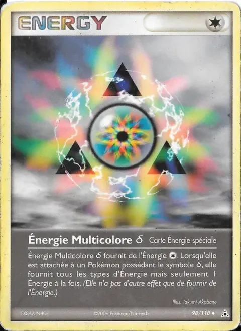 Carte Pokémon Énergie Multicolore δ 098/110, extension EX Fantômes Holon
