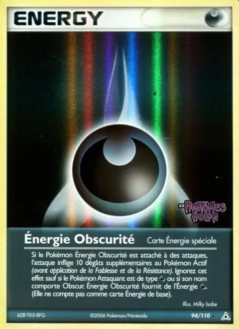 Carte Pokémon Énergie Obscurité 094/110, extension EX Fantômes Holon