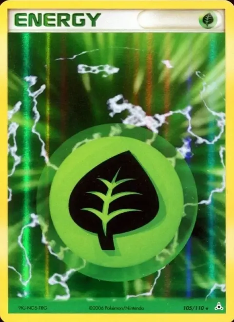 Carte Pokémon Énergie Plante 105/110, extension EX Fantômes Holon