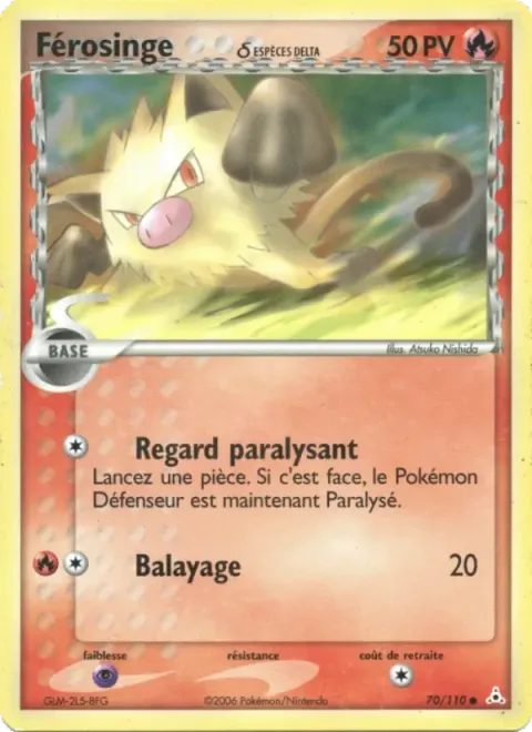 Carte Pokémon Férosinge δ 070/110, extension EX Fantômes Holon