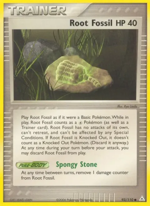 Carte Pokémon Fossile racine 093/110, extension EX Fantômes Holon