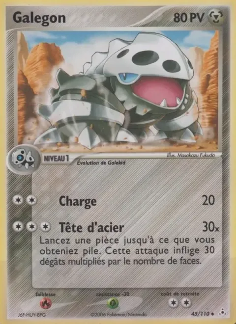 Carte Pokémon Galegon 045/110, extension EX Fantômes Holon
