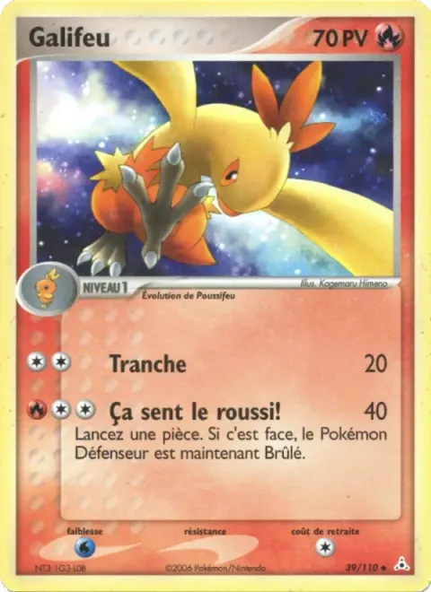 Carte Pokémon Galifeu 039/110, extension EX Fantômes Holon