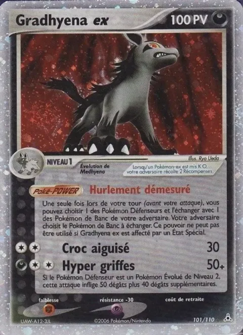 Carte Pokémon Gradhyena ex 101/110, extension EX Fantômes Holon