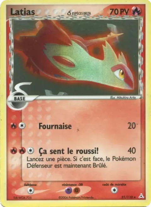 Carte Pokémon Latias δ 021/110, extension EX Fantômes Holon