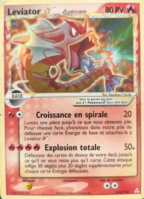 Carte Pokémon Leviator ☆ δ 102/110, extension EX Fantômes Holon