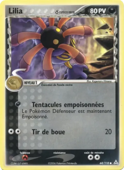 Carte Pokémon Lilia δ 068/110, extension EX Fantômes Holon