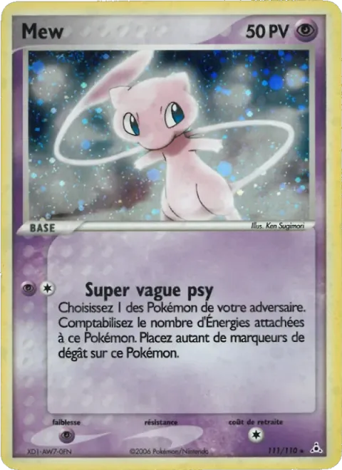 Carte Pokémon Mew 111/110, extension EX Fantômes Holon