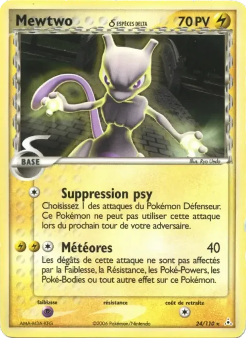 Carte Pokémon Mewtwo δ 024/110, extension EX Fantômes Holon