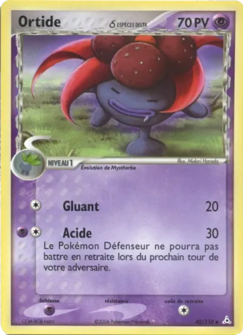 Carte Pokémon Ortide δ 042/110, extension EX Fantômes Holon