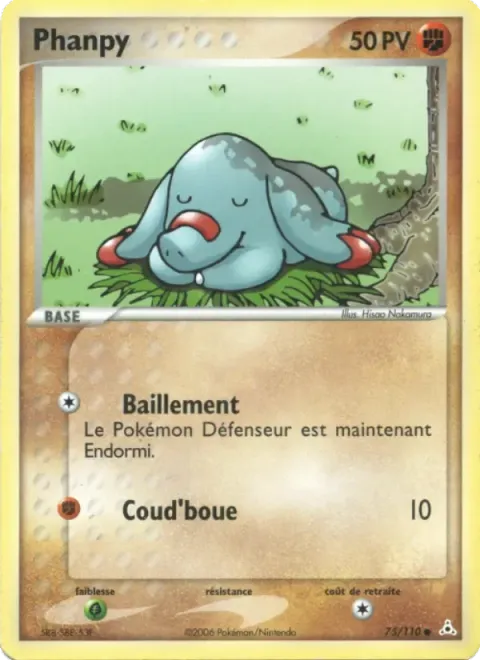 Carte Pokémon Phanpy 075/110, extension EX Fantômes Holon