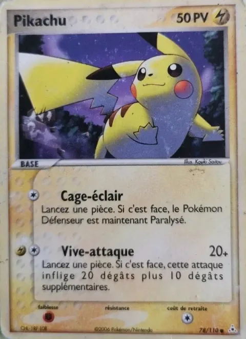 Carte Pokémon Pikachu 078/110, extension EX Fantômes Holon