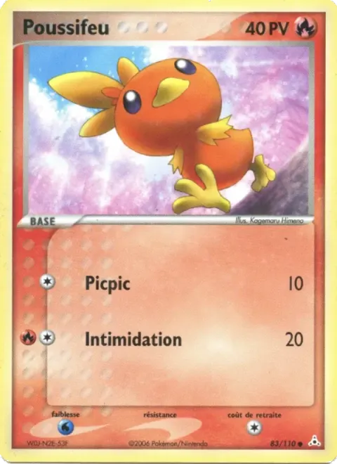 Carte Pokémon Poussifeu 083/110, extension EX Fantômes Holon