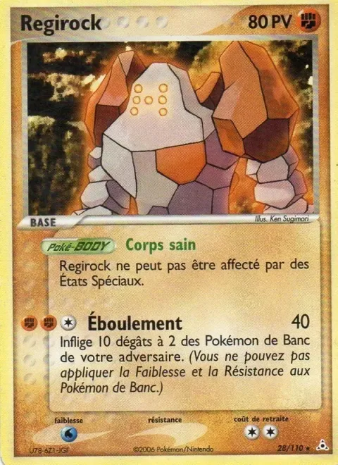 Carte Pokémon Regirock 028/110, extension EX Fantômes Holon