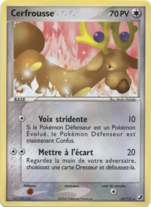 Carte Pokémon Cerfrousse 032/115, extension EX Forces Cachées