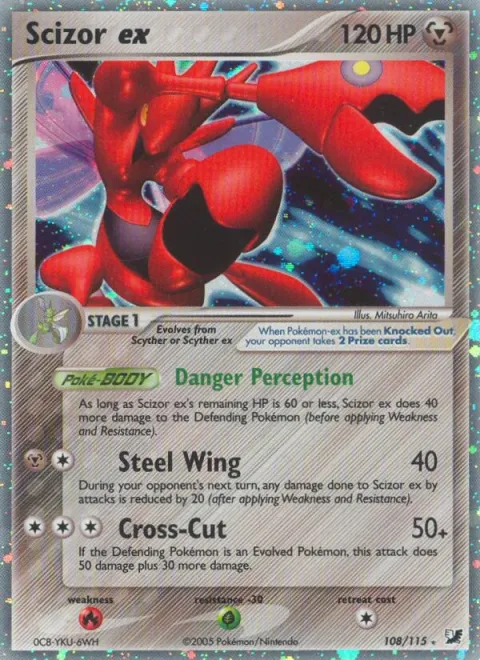 Carte Pokémon Cizayox ex 108/115, extension EX Forces Cachées