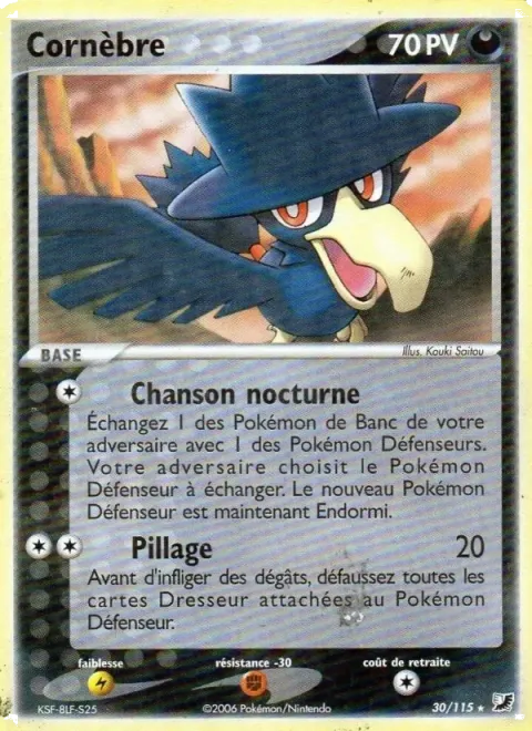 Carte Pokémon Cornèbre 030/115, extension EX Forces Cachées