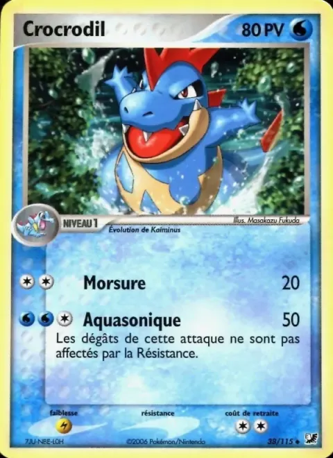 Carte Pokémon Crocrodil 038/115, extension EX Forces Cachées