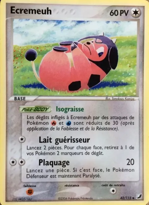 Carte Pokémon Écrémeuh 042/115, extension EX Forces Cachées