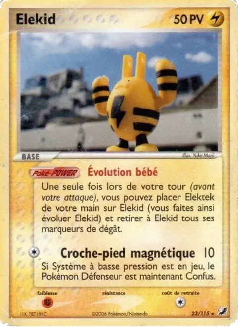 Carte Pokémon Élekid 023/115, extension EX Forces Cachées
