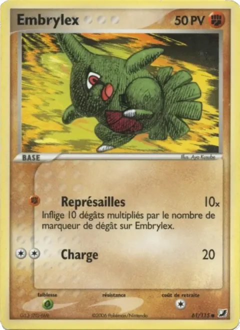 Carte Pokémon Embrylex 061/115, extension EX Forces Cachées